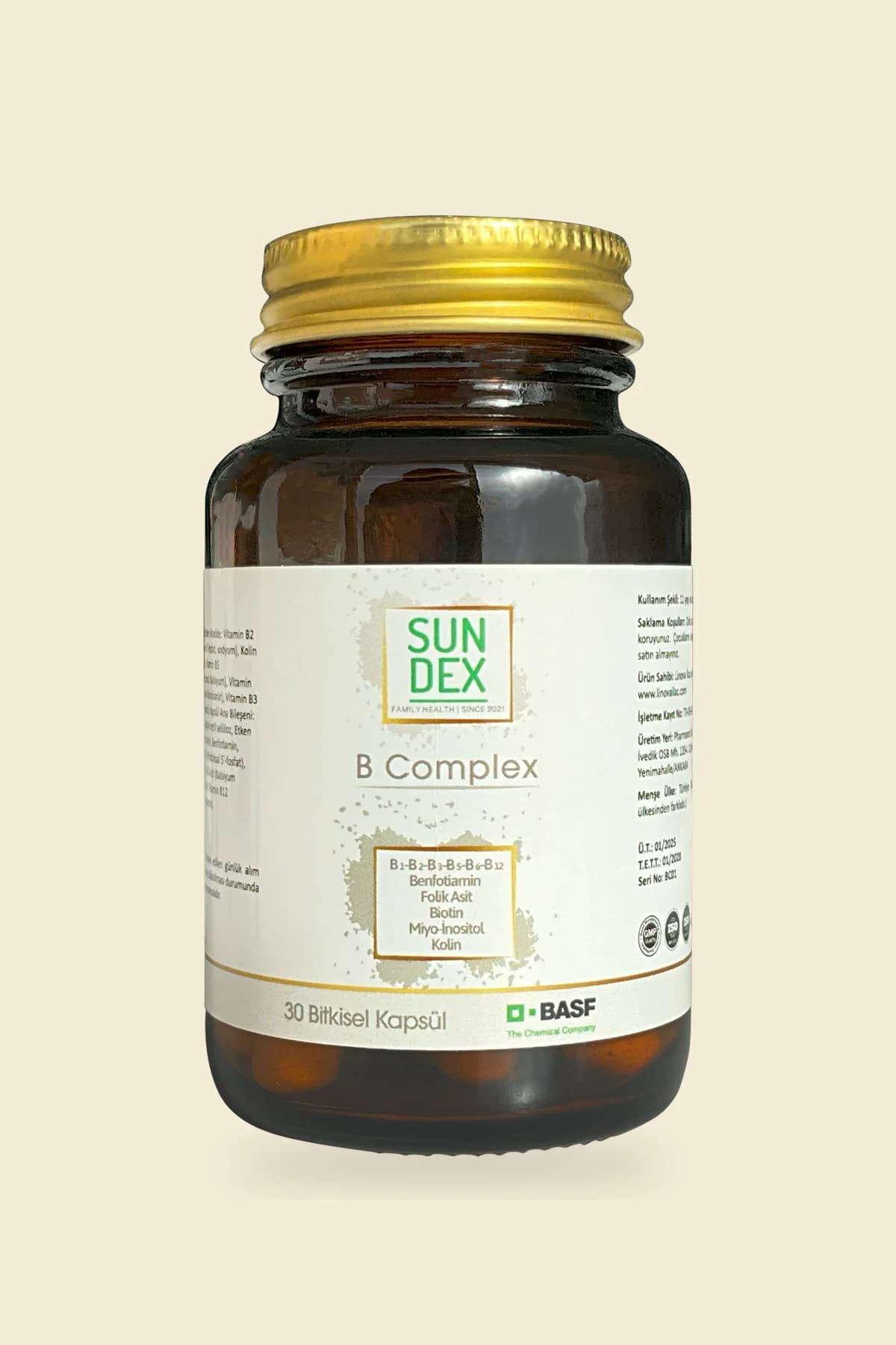 SUNDEX B Complex, 30 Bitkisel Kapsül