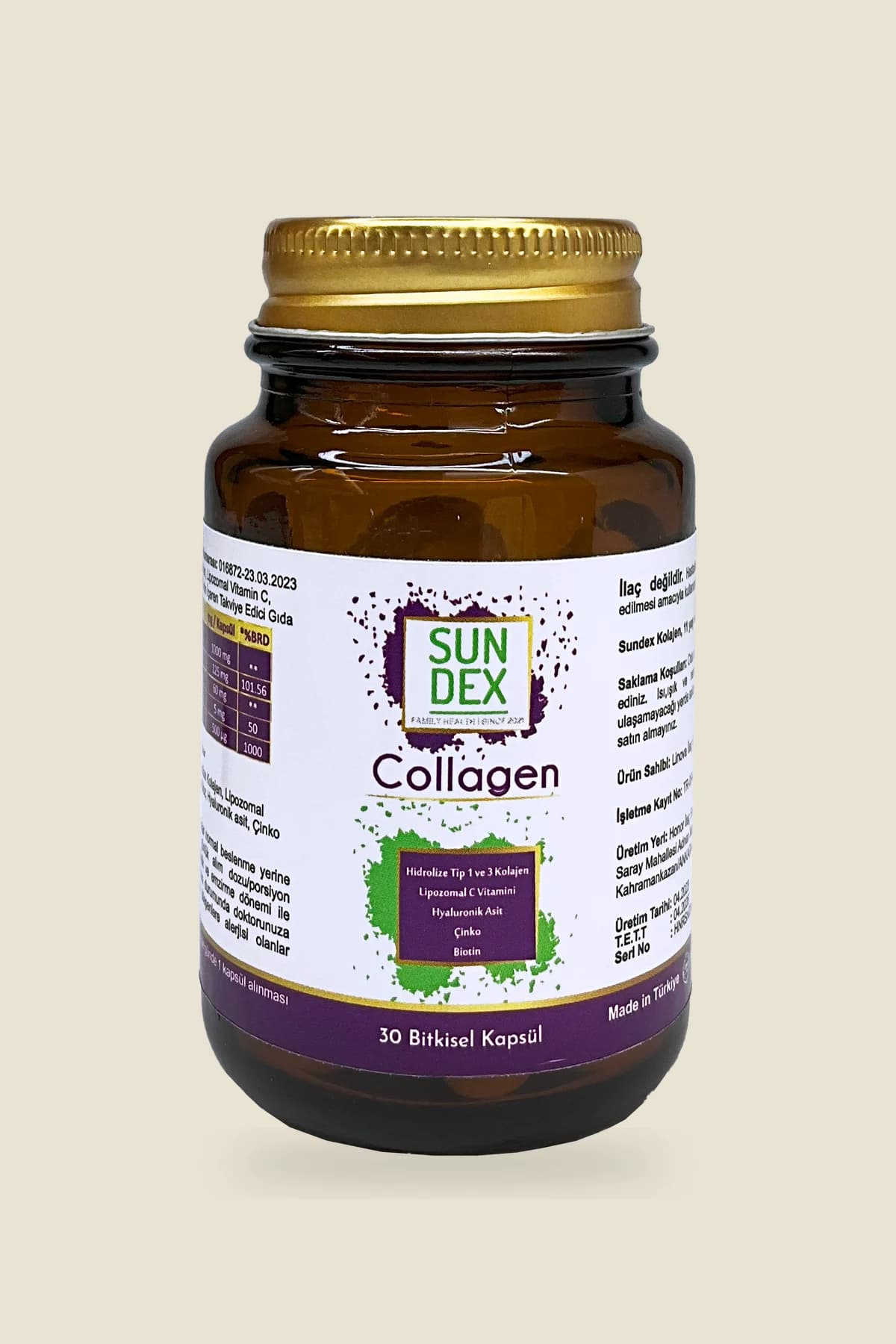 SUNDEX Collagen, 30 Bitkisel Kapsül
