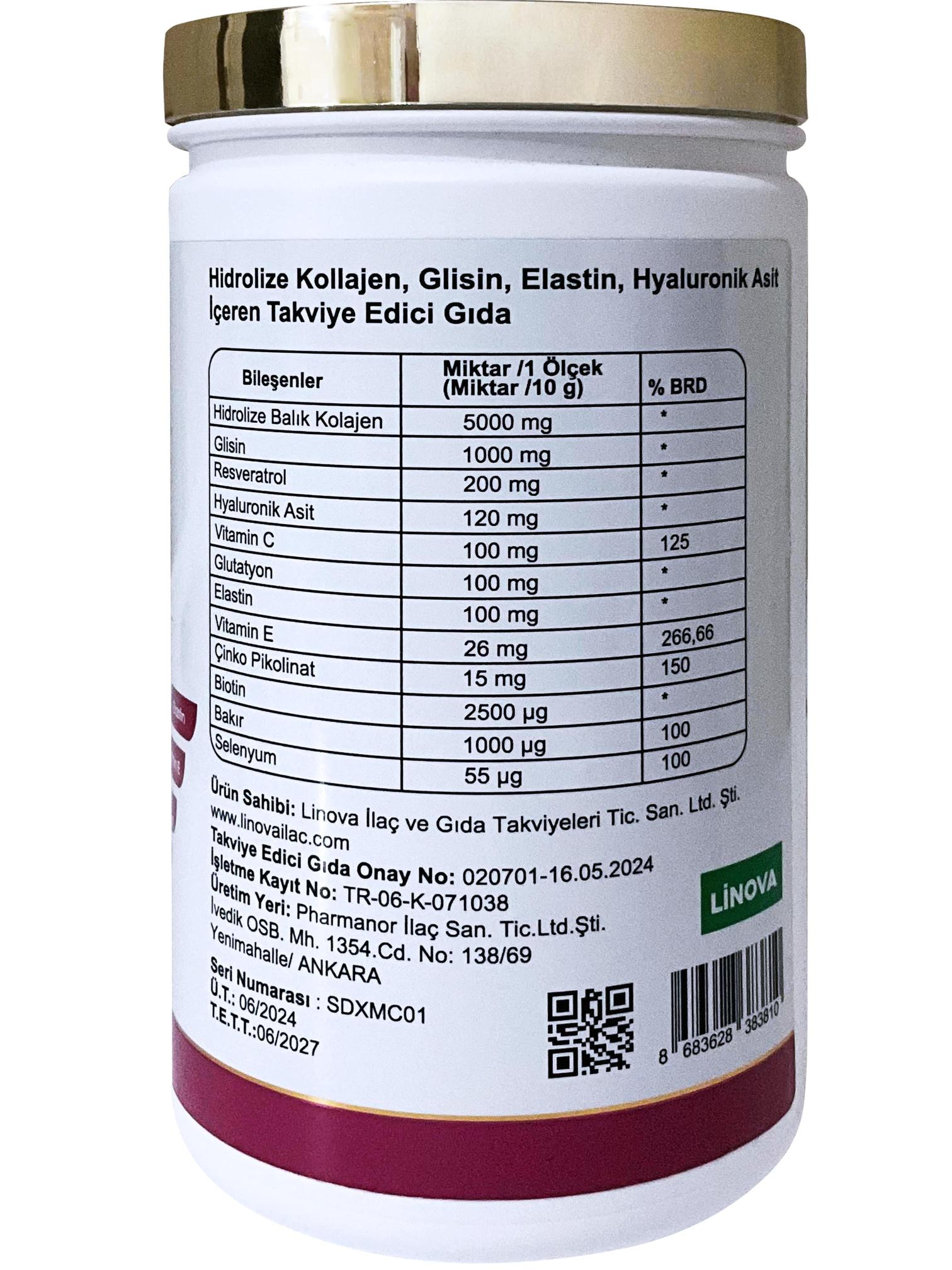 SUNDEX%20Marine%20Collagen%20Hidrolize%20Balık%20Kolajeni,%20Glisin,%20Elastin,%20Resveratrol,%20Hyaluronik%20Asit,%20Vitamin%20ve%20Mineraller%20300%20gr%20