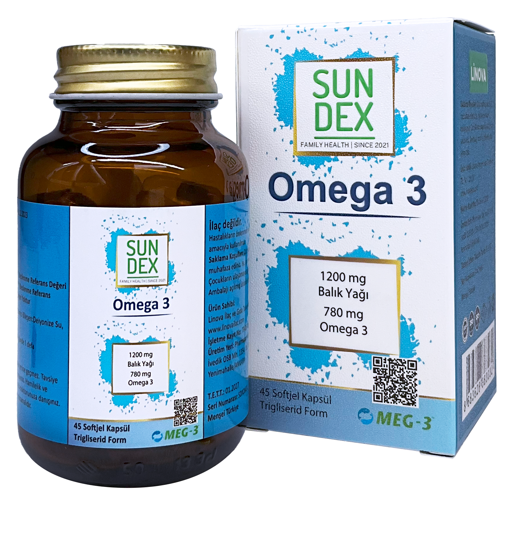 SUNDEX%20Omega%203%201200%20mg%2045%20Softjel%20Kapsül