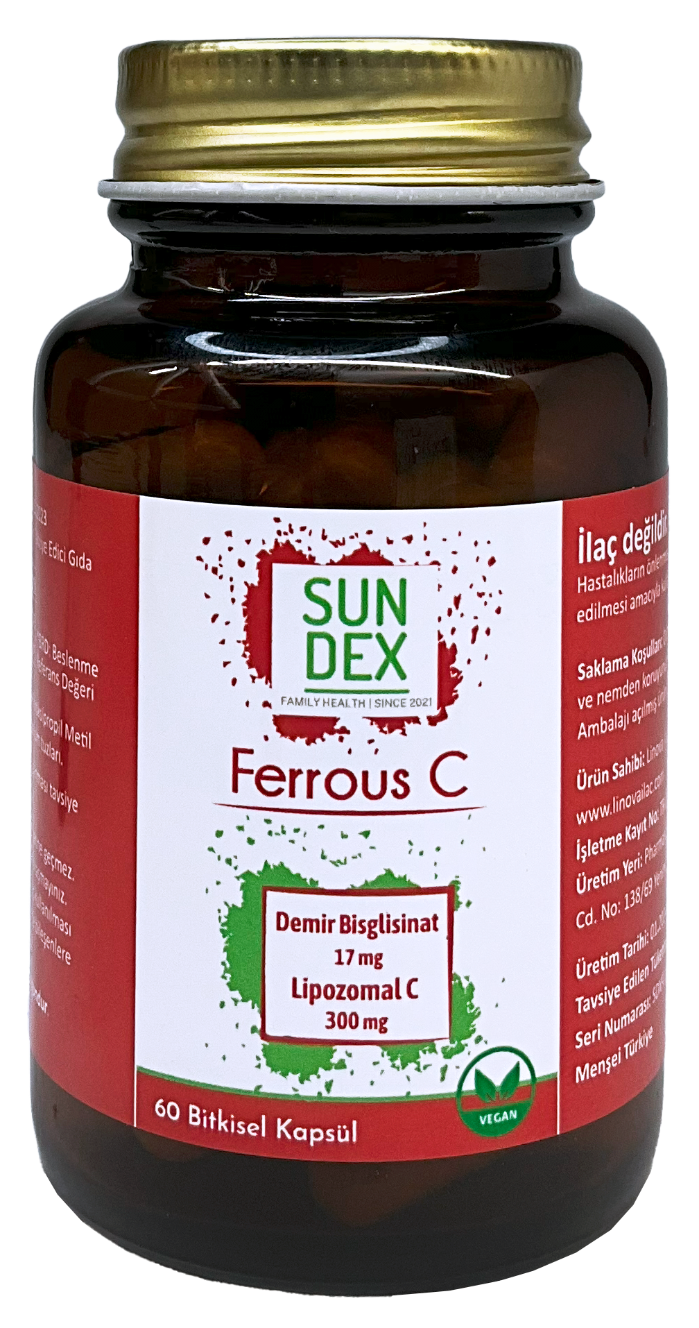 SUNDEX%20Ferrous%20C%20Demir%20Bisglisinat%20+%20Lipozomal%20C%2060%20Bitkisel%20Kapsül