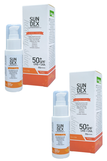 Sundex  2’li Paket Healthy Shine SPF 50+ Yüz Güneş Kremi Kuru Ciltler
